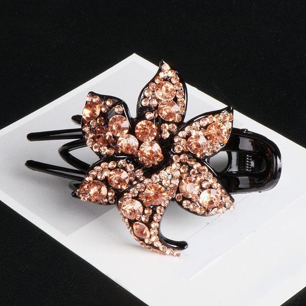 

hair clips & barrettes luxury elegant rhinestone flower duckbill women fashion sweet hairpins vintage headwear jewelry, Golden;silver