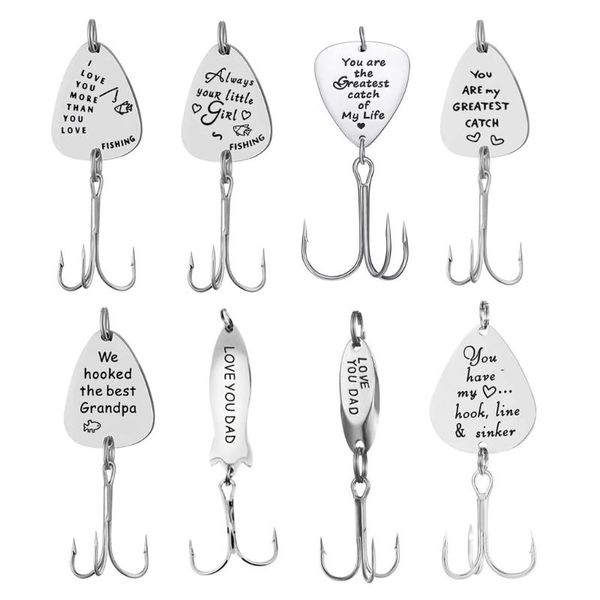 

personalized fishing lure hook engraved fisherman gift for birthday hooks
