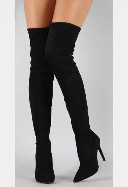 

boots women's shoes wind tube thin high-heeled, Black