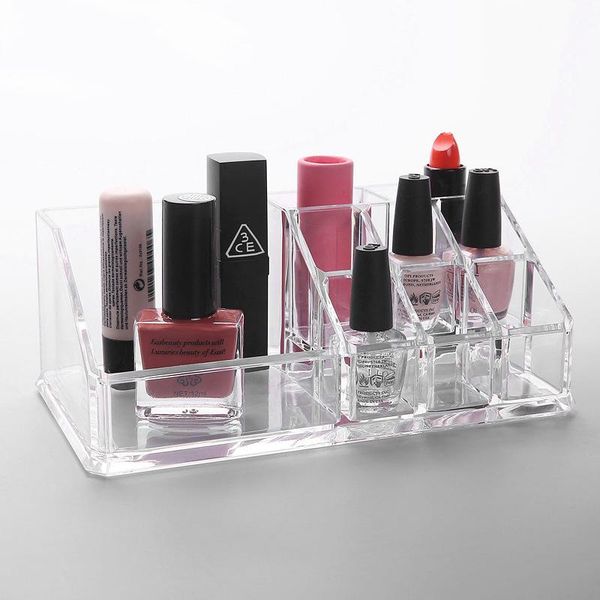 

luxury transparent crystal makeup case jewelry box/cosmetics lipstick storage box home deskorganizer boxes & bins