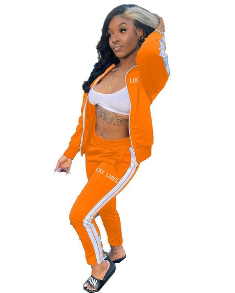 

lucky label tracksuits 2 piece set women sportwear striped outfits zip leggings pants matching sets 2xl, Gray