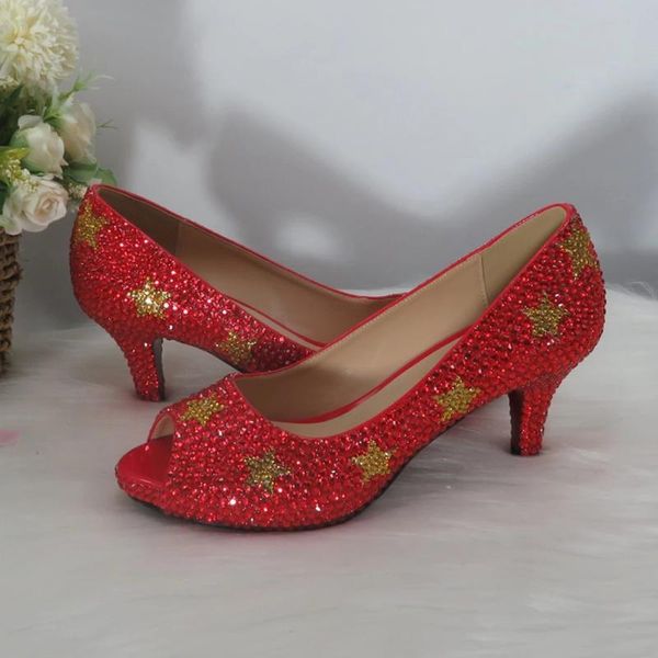 

dress shoes red crystal party and bag star peep toe women sandals bride wedding shoe open high heels pumps dance, Black