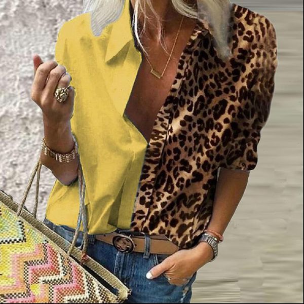 

autumn vintage leopard womens shirts long sleeve elegant turn down collar zipper ladies office casual plus size blusa, White