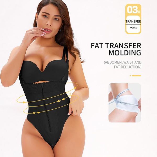 

women's shapers plus size high waist t-shaped body shaper, Black;white