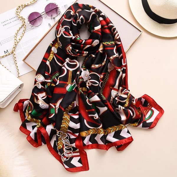 

scarves spring summer real scarf women vintage warm silk shawl sun-resistant beach towel chiffon hijab infinity, Blue;gray