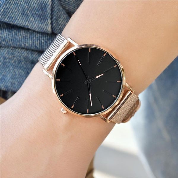 

wristwatches personality creative mesh strap ultra-thin watches quartz watch, Slivery;brown