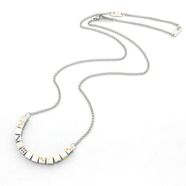 

chains punk couple necklace for men women stainless steel luxury jewelry square pendant korean gift wholesale, Silver