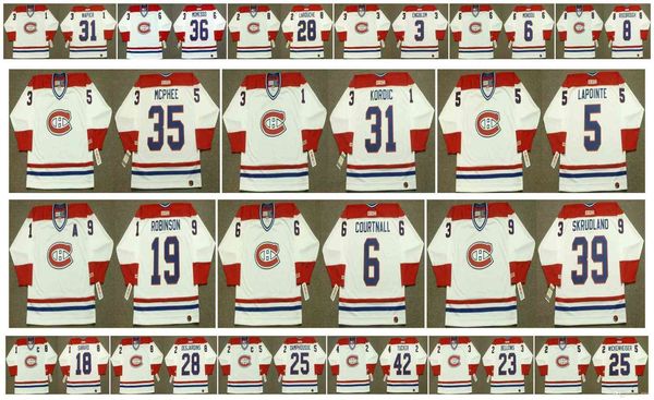 

vintage montreal canadiens jersey 5 guy lapointe 39 skrudland 19 larry robinson 6 russ courtnall 35 mike mcphee 31 john kordic custom hockey, Black