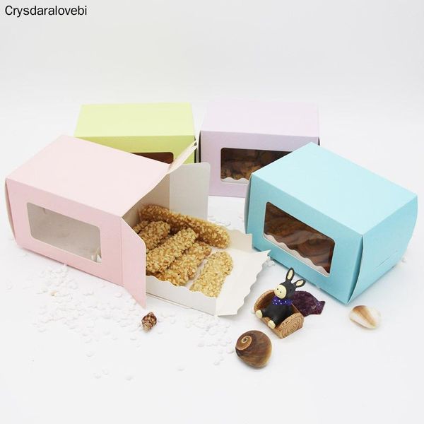 

gift wrap 10pcs diamond pattern with window paper box and tray cake decorating supplies pink/blue/white event & party wedding