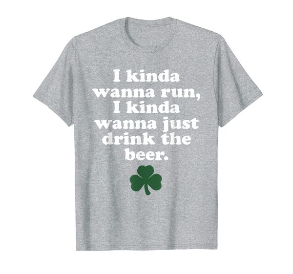 

st. patrick's day running shirt - i kinda wanna run, White;black