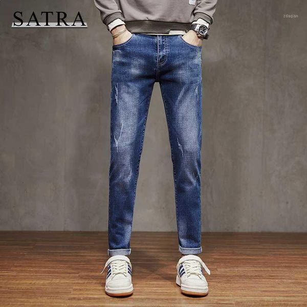 

arrival classica elastic jeans men ,men's pencil ,casual slim men's, Blue