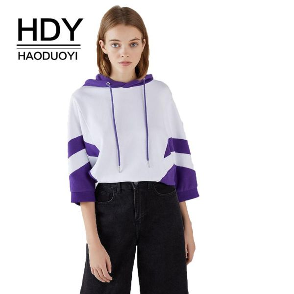 

women's hoodies & sweatshirts hdy haoduoyi autumn women hoodie casual long sleeve hooded pullover female jumper tracksuits sportswear, Black
