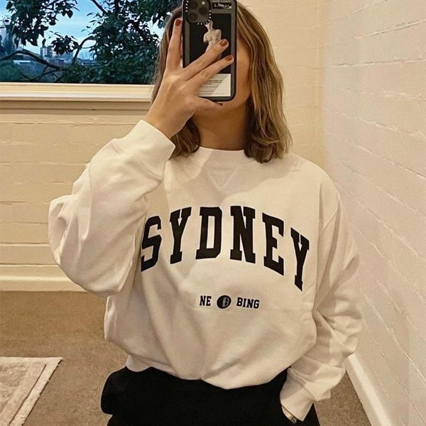

women's hoodies & sweatshirts pirate hippie city graphic sport woman autumn winter cotton cozy pullover casual vintage classic letter h, Black