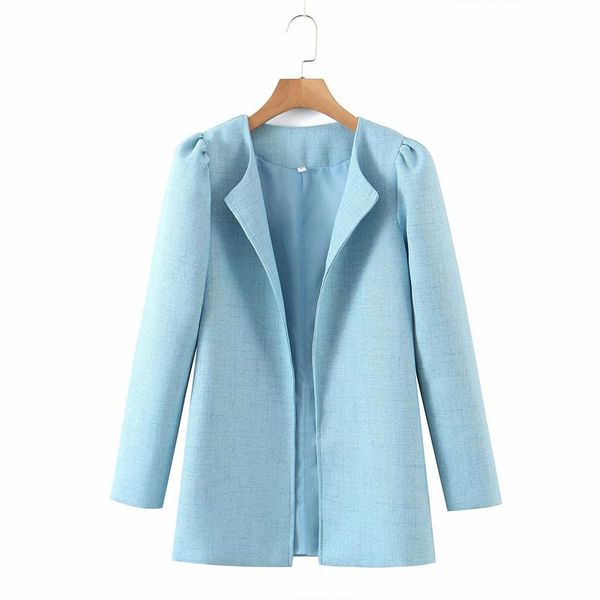 

women's suits & blazers women summer casual coats 2021 long sleeve open stitch solid female elegant fashion street blazer clothes outer, White;black