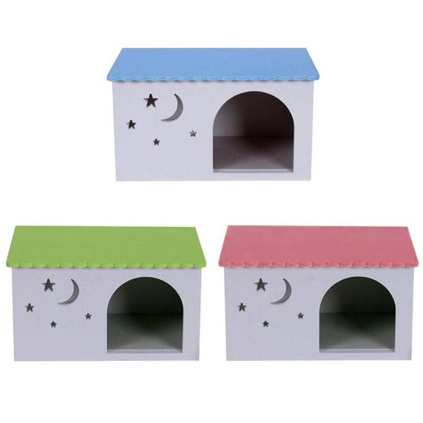 

wooden small animal hideout hamster house mini hut pet guinea pigs play toys p9yb supplies