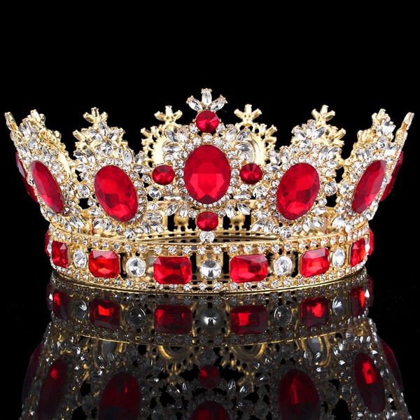 

luxuries crystal flower tiara crown headdress prom queen king crown for wedding tiaras and crowns hair jewelry accessories, Golden;white