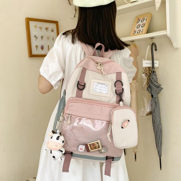 

backpack enopella women fashion female college bookbag kawaii waterproof travel mochila for girl school bag black nylon rucksack