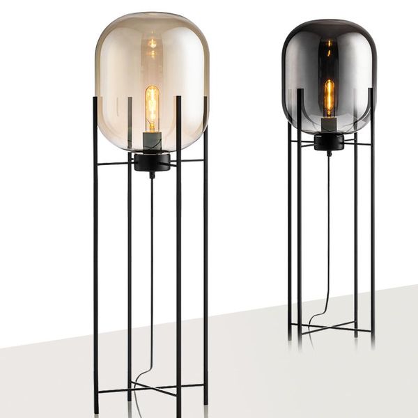 

floor lamps nordic post-modern industrial style smoky gray light for bedroom living room study led standing lamp and table
