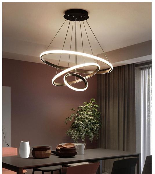 

chandelier ceiling for living room dining kitchen black circle hanging pendant lamp bedroom loft interior lighting lamps