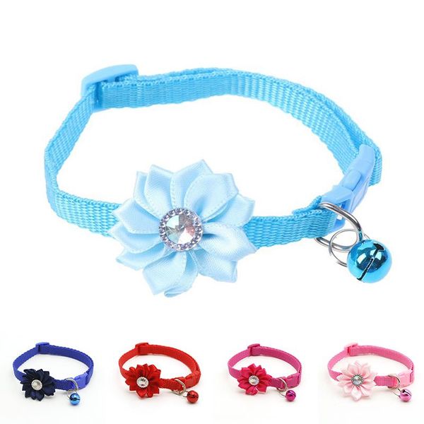 

cat collars & leads pet bell collar dog flower kitten accessories supplies