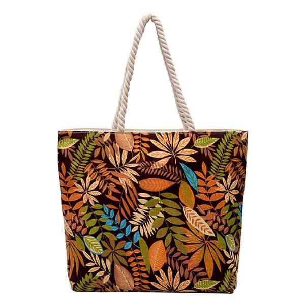 Оптом большой емкости холст сумка простая мода листьев печатает женское сумку сумка для покупок для женщин
