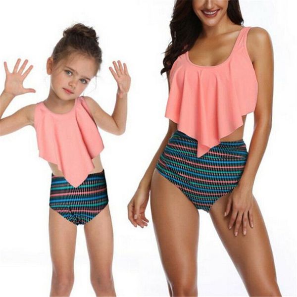 

one-piece suits family matching swimsuit floral bikini set women girl swimwear bathing suit ladies children beachwear