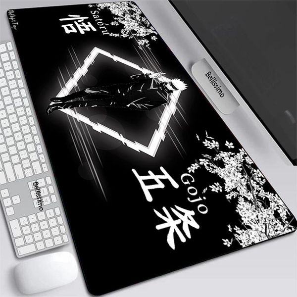 

mouse pads & wrist rests jujutsu kaisen pad anime carpet pc gamer computer black white keyboard gaming accessories desk mat gojo satoru xl m