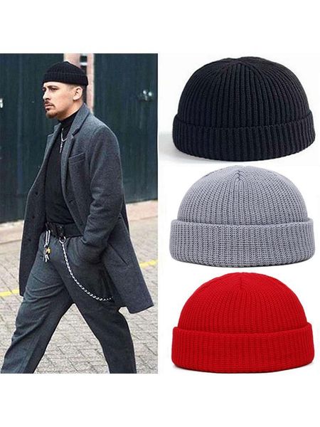 

knit cuff beanie high-quality elastic string classic stylish soft stretchable warm comfortable sport hats for cycling camping outdoor, Black;white