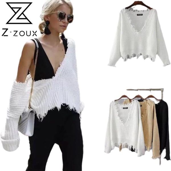 

women sweater long sleeve v neck knitted all match bottoming pullovers loose casual spring autumn 210524, White;black