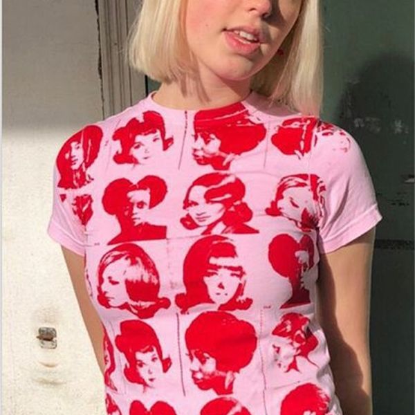 

head short sleeve pullover slim short sleeve urban casual printed round neck t-shirt, White