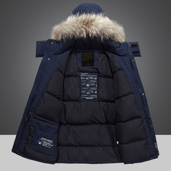 

Hooded Fur Collar Outwear Winter Parkas and Down Jackets Men Clothes 252, Black