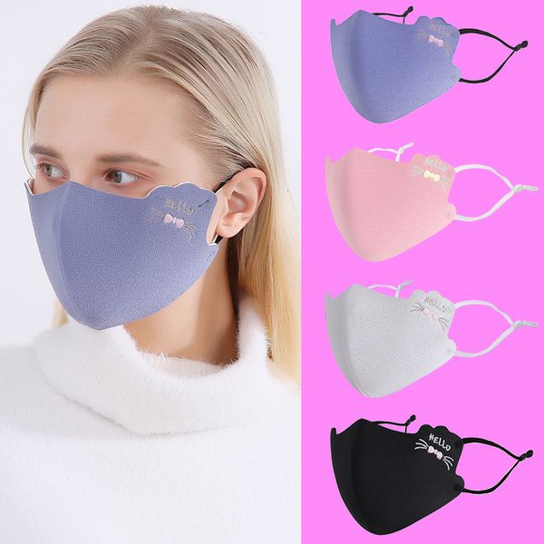 

cat for warm men and women winter lovely personality embroidered 3d printed mask