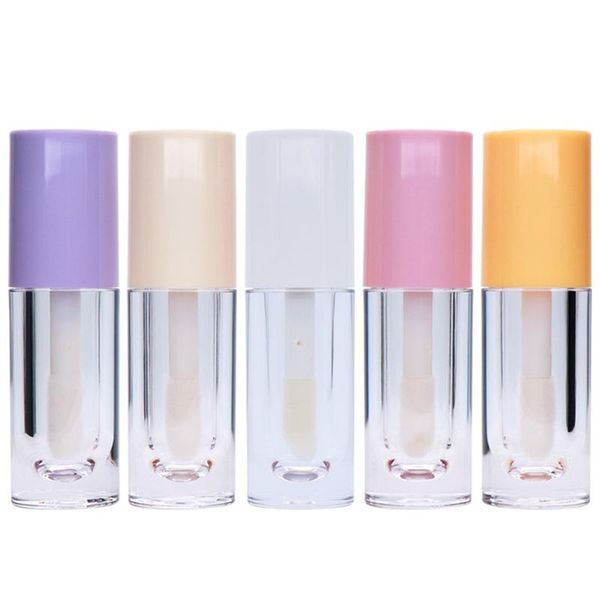 

storage bottles & jars 6.5ml empty lip gloss tubes with thick wand purple/white/yellow/black/pink lid lipgloss packaging wholesale lipbalm c