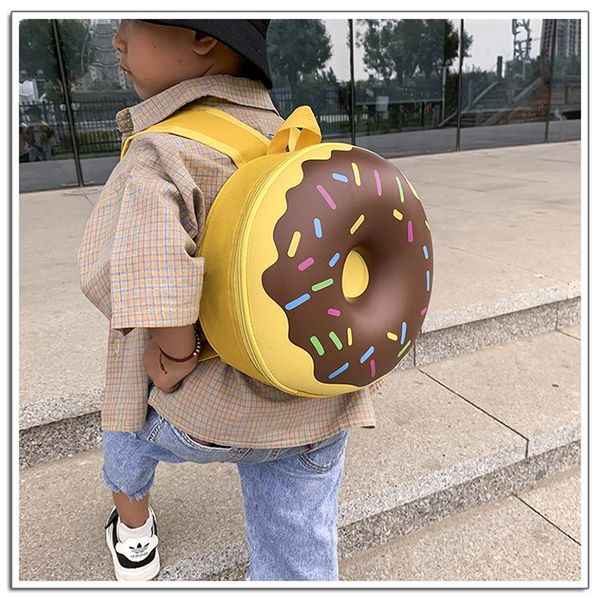 

cute donut shape shoulder bag leather crossbody girls children round purse long strap messenger small kids school bags