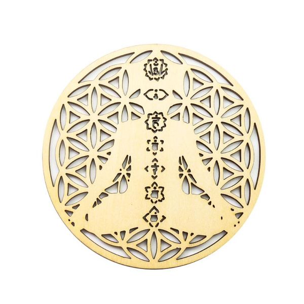 

charms 7 chakra orgonite wood meditation mineral gemstone support base home ornament hanging wooden decor yoga reiki healing art crafts, Bronze;silver