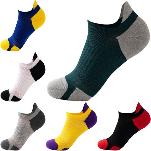 

sports socks tian yi jian spring summer outdoor fitness sock men short cotton running sweat-absorbent breathable boat, Black
