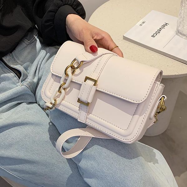 

original brand bag 2021 fashion messenger female style shoulder solid color square underarm dual-use cross body
