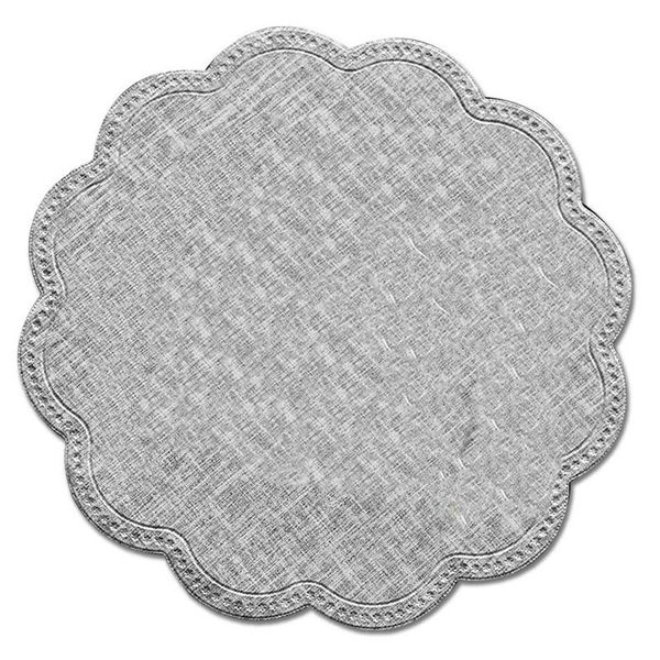 

table runner waterproof and oil-proof solid color lace mat round pu western food home insulation decorative coasters set of 6 piece
