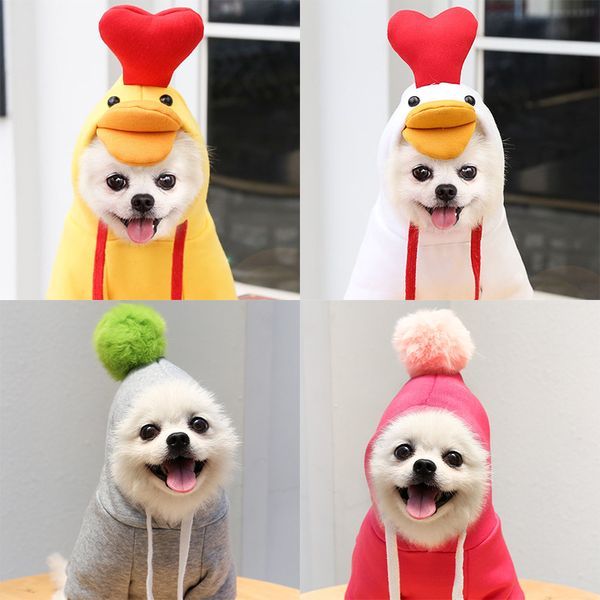 

chicken turns into dog cat small and medium-sized autumn winter sweater fleece pet cloth teddy fadou bear