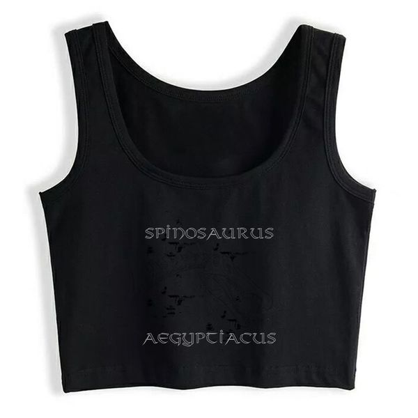 Crop Top Donna Dinosaur Jurassic Skull Spinosaurus Harajuku Canotta Donna Divertente Abbigliamento donna X0507