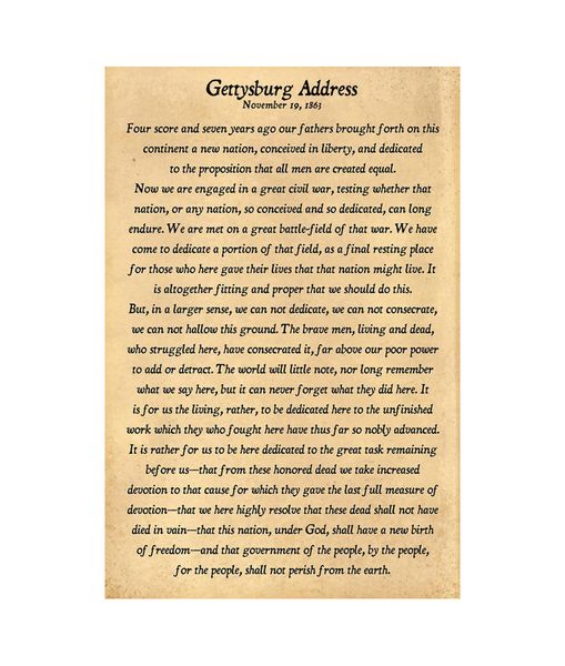 

gettysburg address november 19 1893 poster painting print home decor framed or unframed ppaper material