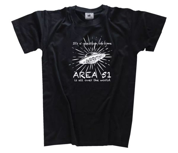 

area 51 is all over the world ufo flying disc saucer t-shirt s - 3xl, White;black