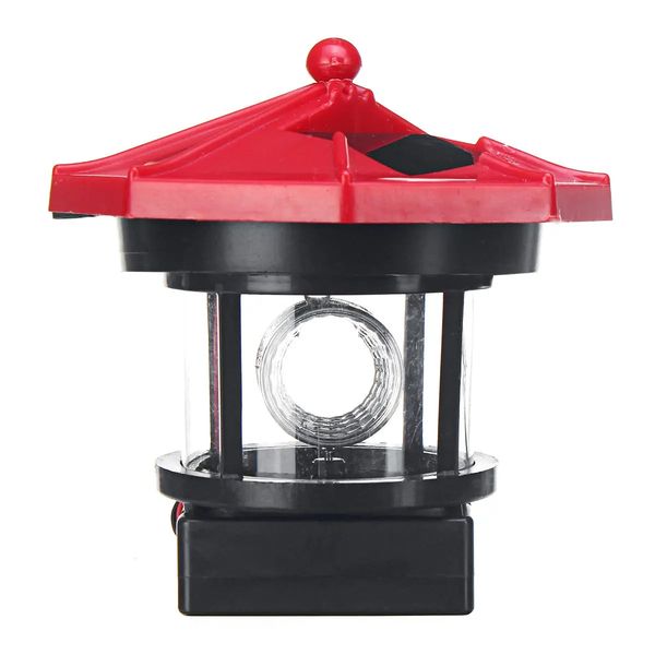 

led solar powered lighthouse statue rotating garden yard outdoor light decor
