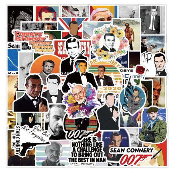 

50 pcs sean connery graffiti waterproof skateboard travel suitcase phone lapluggage stickers cute kids girl toys