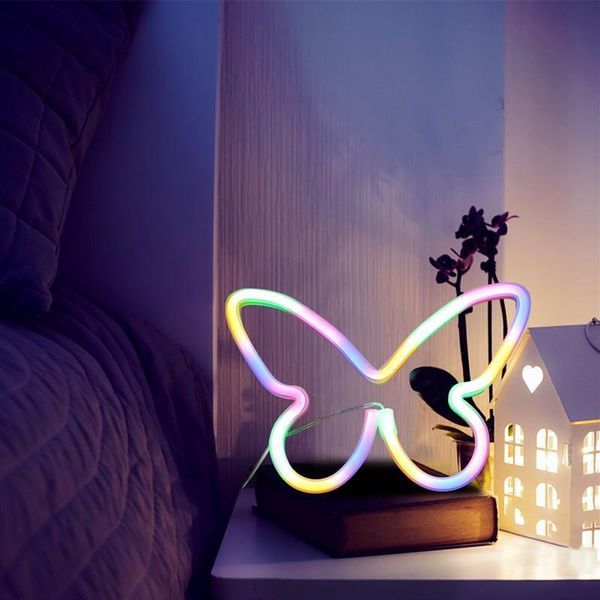 

strips led butterfly lamp usb dual-use neon light bedside night for home bedroom kid room wedding party decoration