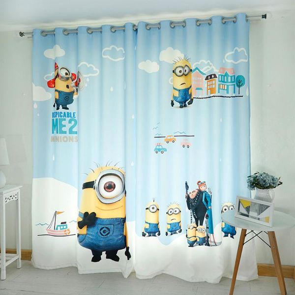 

custom made 2x grommet window drapery curtain nursery kids children room dressing tulle 200x260cm cartoon blue & drapes