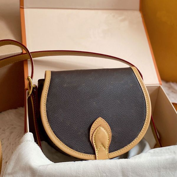 

women classic saddle bag yellow leather crossbody handbag half round old flower shoulder back bags high quality