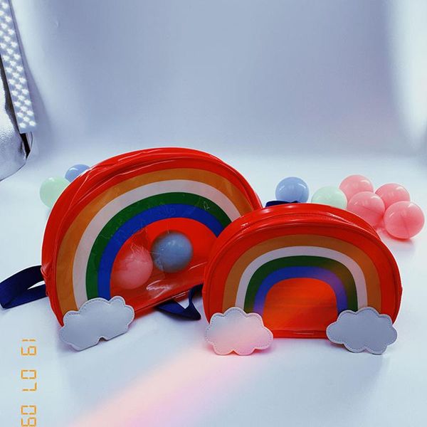 

backpack children rainbow bag cute transparent girl fashion casual pvc ib032