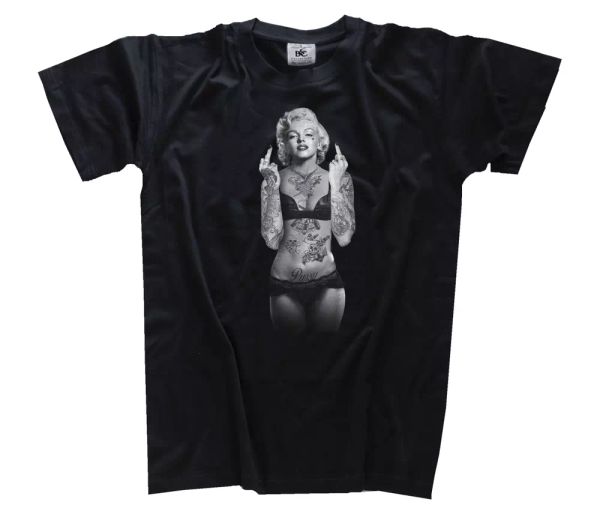 

famous movie marilyn monroe - tatuaggio dita film serie fan t-shirt s s-3xl, White;black