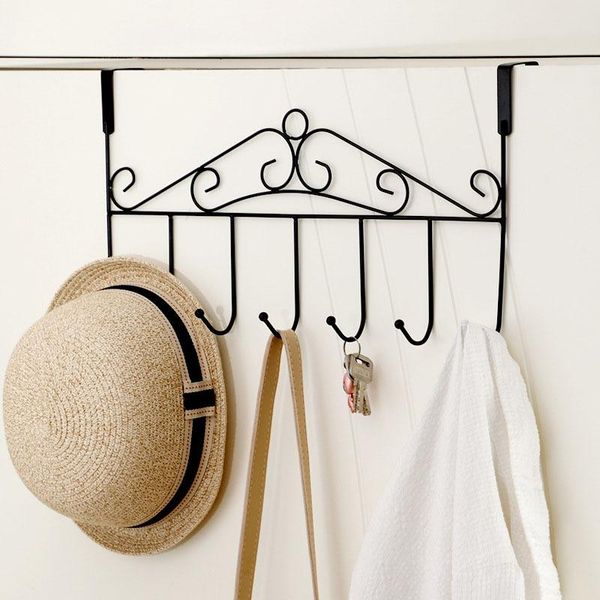 

door hanger with thick metal material iron paint strong bearing no deformed seven hooks for hat clother bag storage holder & rails